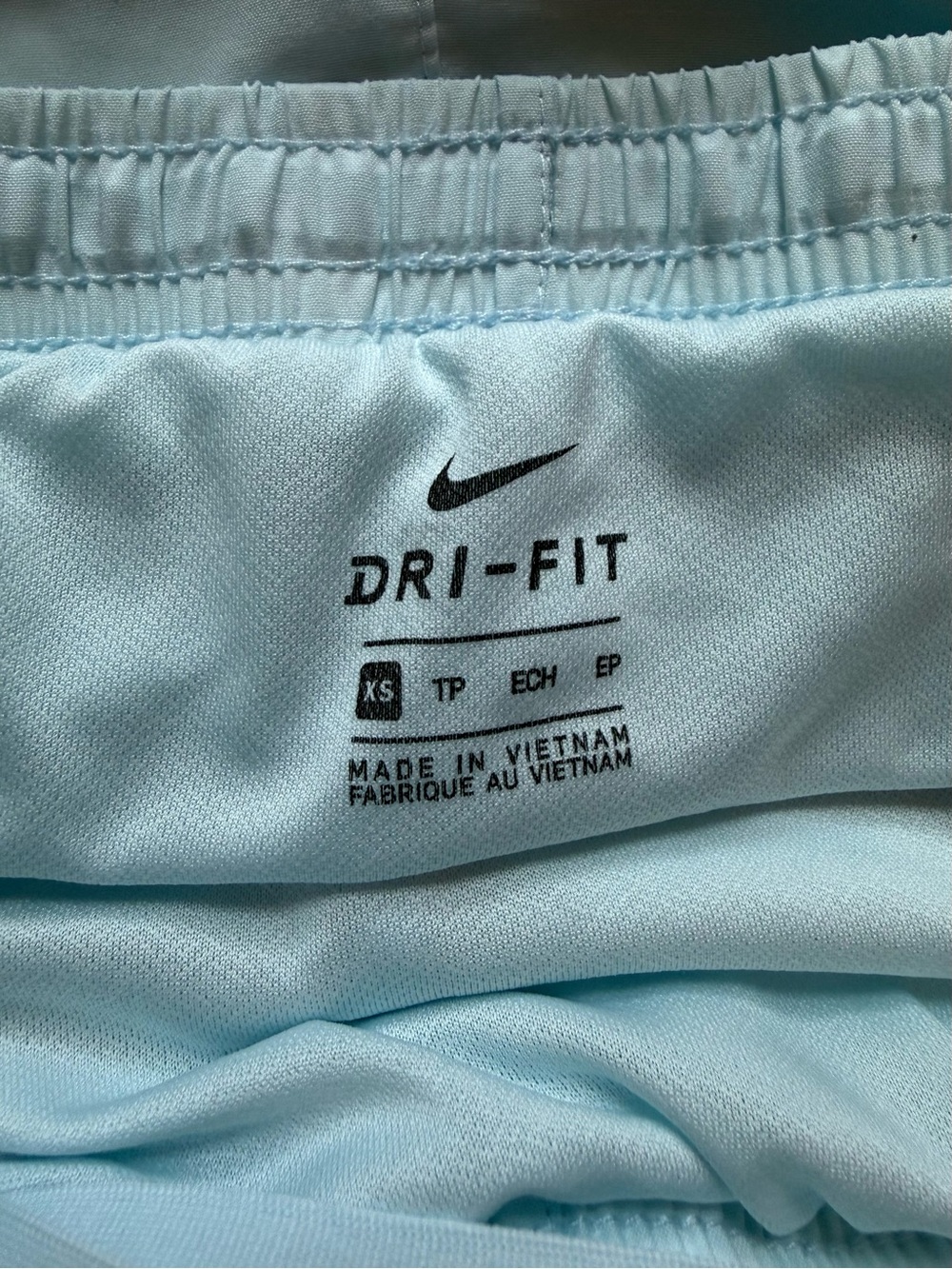 Nike Dri Fit Light / Ice Blue Performance Lined Running Shorts, XS - Picture 6 of 8